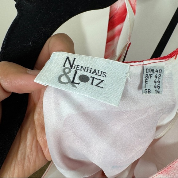 Nienhaus & Lotz Vintage Floral Print Romantic Feminine Red Midi Dress Size Small - Picture 8 of 16